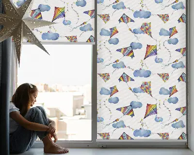 Rollo für Fenster mit bunten Drachenmotiven