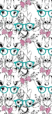 Fensterrollo mit Motiv einer Giraffe mit Brille