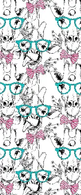 Fensterrollo mit Motiv einer Giraffe mit Brille