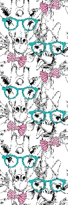 Fensterrollo mit Motiv einer Giraffe mit Brille
