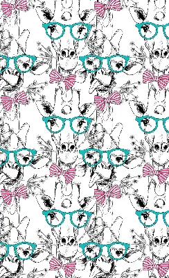 Fensterrollo mit Motiv einer Giraffe mit Brille
