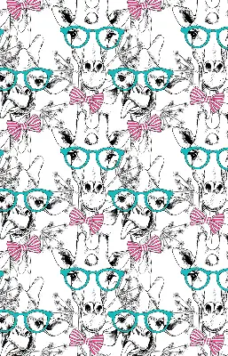 Fensterrollo mit Motiv einer Giraffe mit Brille