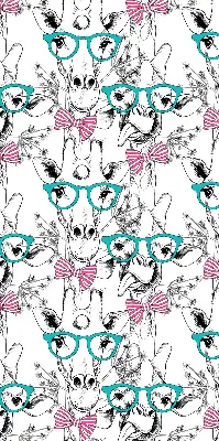 Fensterrollo mit Motiv einer Giraffe mit Brille