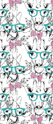 Fensterrollo mit Motiv einer Giraffe mit Brille