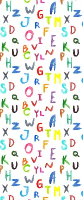 Fensterrollo für den Innenbereich mit bunten Buchstaben