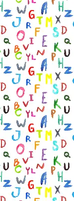Fensterrollo für den Innenbereich mit bunten Buchstaben