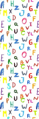 Fensterrollo für den Innenbereich mit bunten Buchstaben