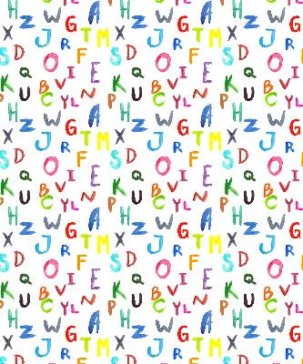 Fensterrollo für den Innenbereich mit bunten Buchstaben