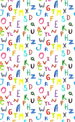 Fensterrollo für den Innenbereich mit bunten Buchstaben