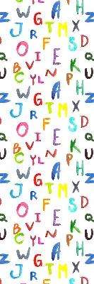 Fensterrollo für den Innenbereich mit bunten Buchstaben