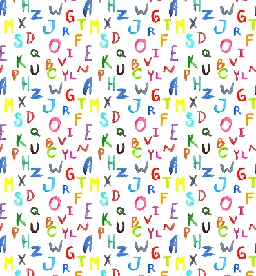 Fensterrollo für den Innenbereich mit bunten Buchstaben