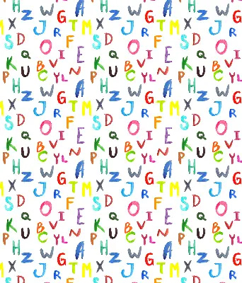 Fensterrollo für den Innenbereich mit bunten Buchstaben