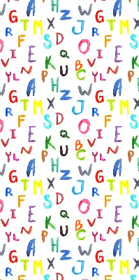 Fensterrollo für den Innenbereich mit bunten Buchstaben