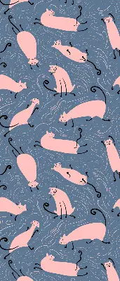 Fensterrollo mit Motiv rosa Katzen