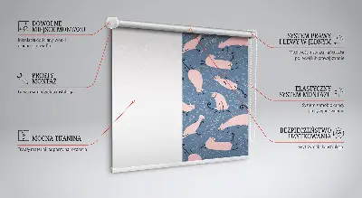 Fensterrollo mit Motiv rosa Katzen