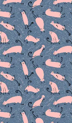 Fensterrollo mit Motiv rosa Katzen