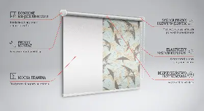 Fensterrollo für den Innenbereich mit Schwalben Motiv