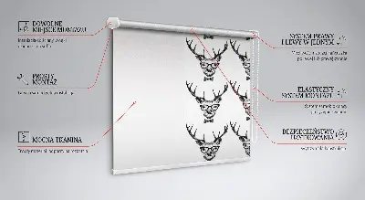 Fensterrollo mit Motiv Rentier mit Brille für den Innenbereich