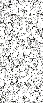 Rollo Fenster mit Motiv gezeichnete Katzen