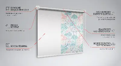 Rollo Fenster mit bunten Wolkenmustern