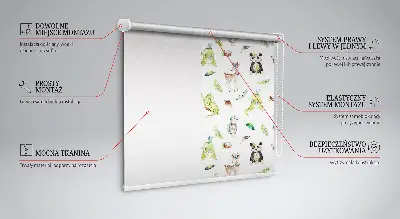 Fensterrollo mit Motiv von Tieren und Pflanzen