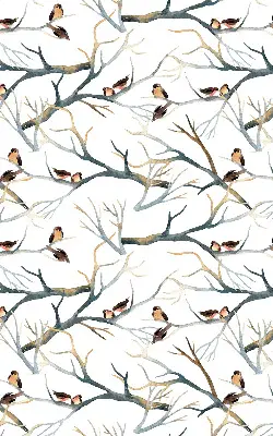 Rollo Fenster mit Motiv Vögel auf einem Baum