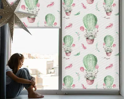Fensterrollo für den Innenbereich in grüner Farbe