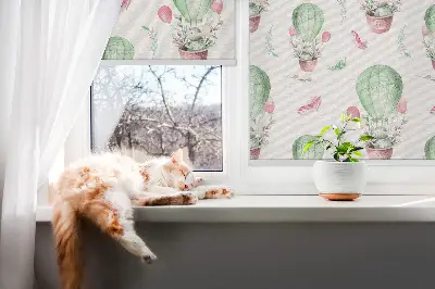 Fensterrollo für den Innenbereich in grüner Farbe