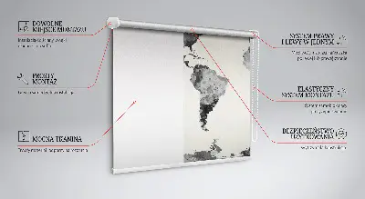 Fensterrollo in der Ausführung Schwarze Kontinente