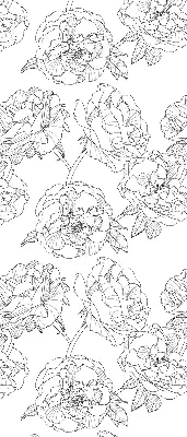 Fensterrollo mit Motiv gezeichnete Rosen