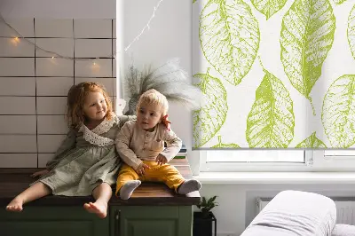 Fensterrollo für den Innenbereich in der Ausführung Limettenblätter