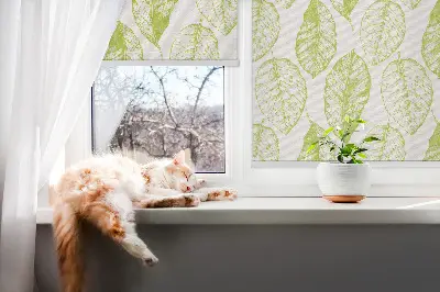 Fensterrollo für den Innenbereich in der Ausführung Limettenblätter