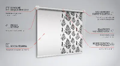 Rollo Fenster mit bemalten Blättern
