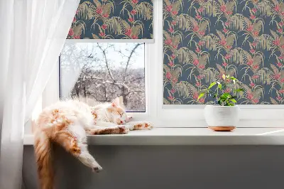 Fensterrollo für den Innenbereich mit einem Motiv von interessanten Pflanzen
