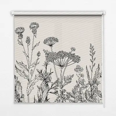 Rollo mit grauem Blumenmuster für Fenster