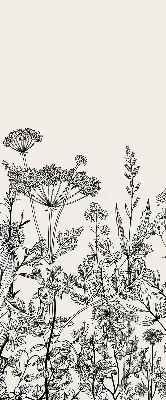Rollo mit grauem Blumenmuster für Fenster