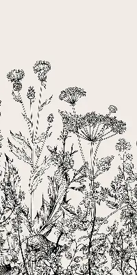 Rollo mit grauem Blumenmuster für Fenster