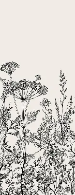 Rollo mit grauem Blumenmuster für Fenster
