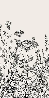 Rollo mit grauem Blumenmuster für Fenster
