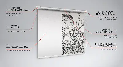 Rollo mit grauem Blumenmuster für Fenster