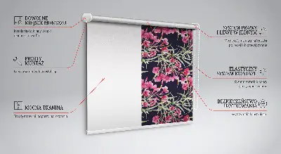 Fensterrollo mit dem Motiv einer exotischen Blume