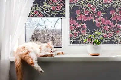 Fensterrollo mit dem Motiv einer exotischen Blume