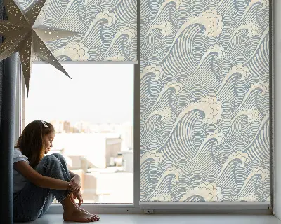 Fensterrollo für den Innenbereich mit Wasserwellen-Design