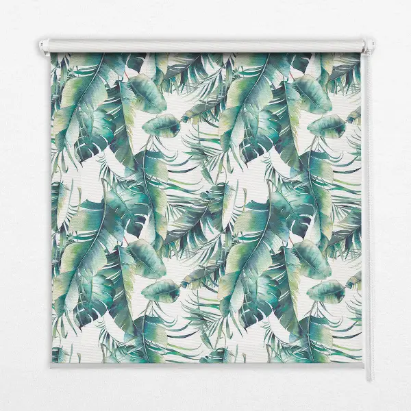 Fensterrollo mit Blättermotiv