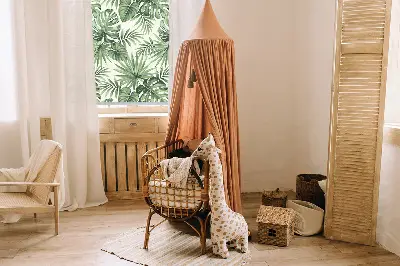Fensterrollo mit Motiv verschiedener Blätter