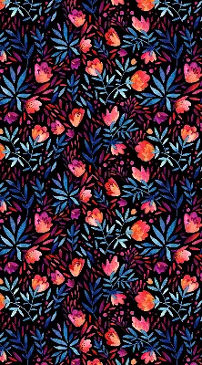 Fensterrollo für den Innenbereich mit Mohnblumenmotiv