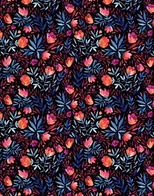 Fensterrollo für den Innenbereich mit Mohnblumenmotiv