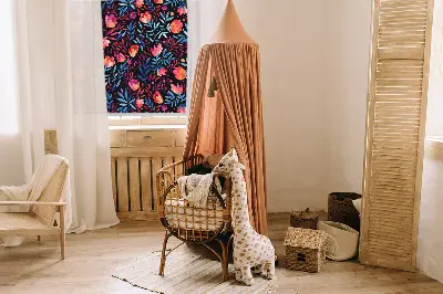 Fensterrollo für den Innenbereich mit Mohnblumenmotiv