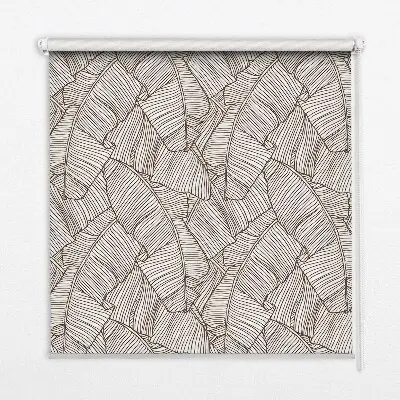 Fensterrollo mit Motiv gezeichneter Palmblätter