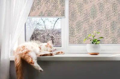 Fensterrollo mit Motiv bunte Blätter